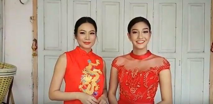 นิโคลีน-นิ้ง 2 สาวงามจากเวทีไทย ถ่ายสกู๊ปอวยพรเทศกาลตรุษจีน 2019